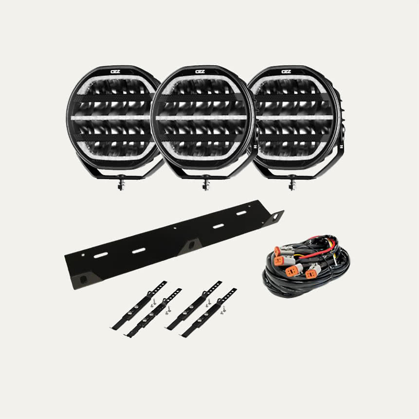 OZZ Extraljus 9" 3-pack med dymaniskt positionsljus och boost funktion