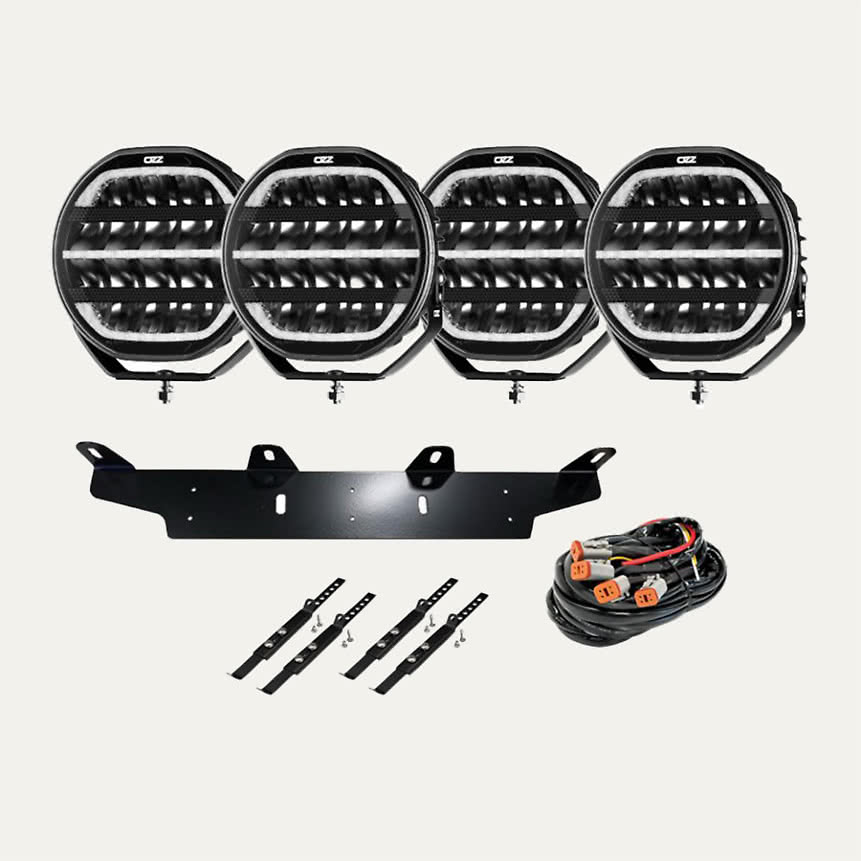 OZZ Driving Lights 9″ 4-pack with dynamic startup position light and boost function