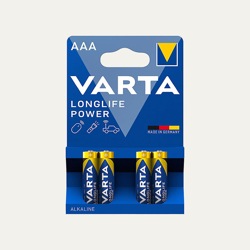 Varta batteri alkakiskt LR03 1,5V AAA 4-pinpack