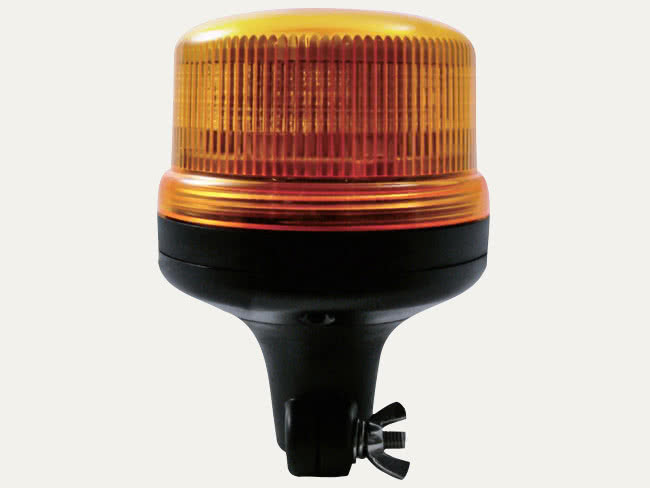 Varningsljus LED roterande R65+R10, 12-24 V, stångmontage