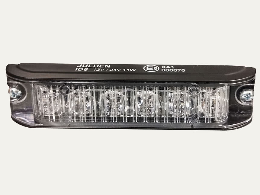 Lumière stroboscopique LED R65, verre clair, câble rond ADR de 3 m