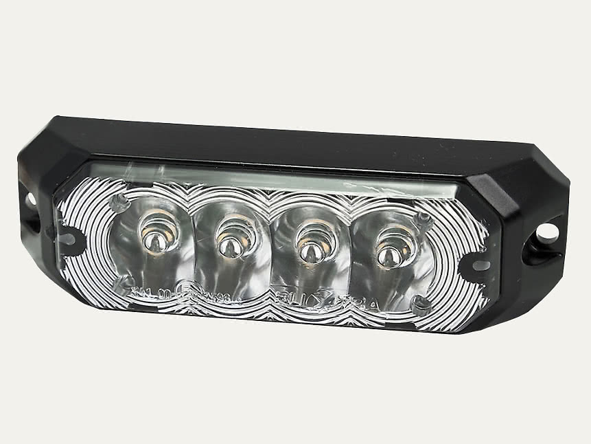 Lumière stroboscopique LED R65 Verre clair 12-36 V, câble ADR 2,5 m, 4 diodes