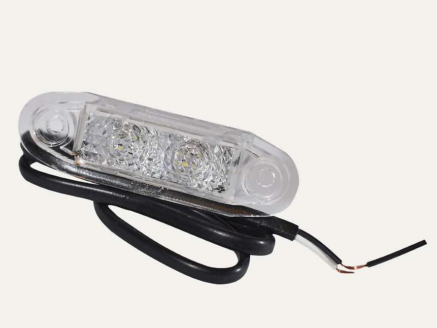 Position lumineuse LED 10-30 V verre transparent lumière blanche câble 0,5 m