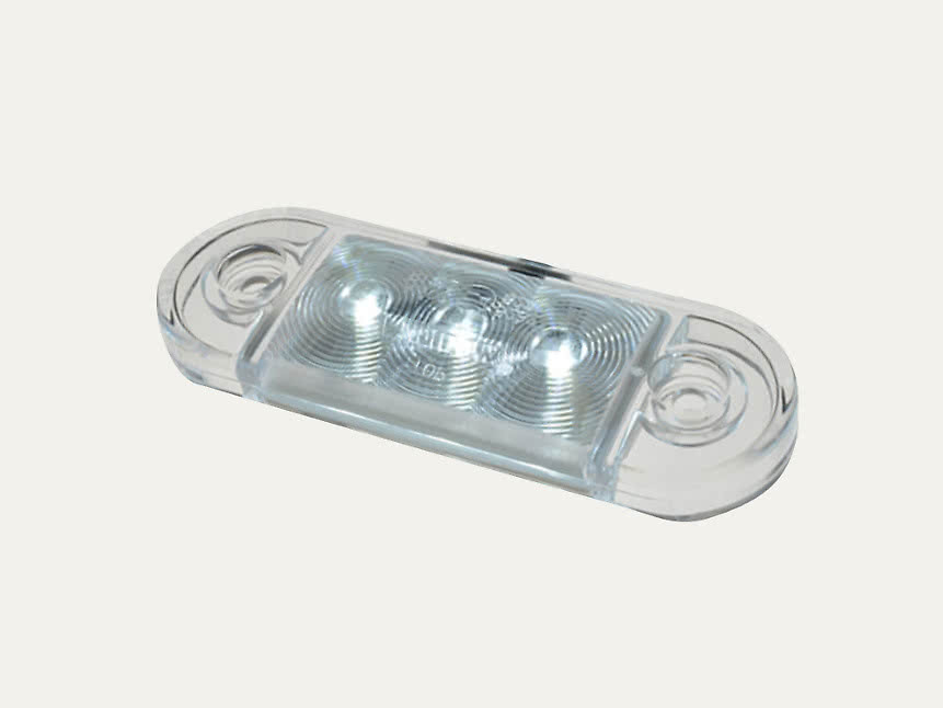 Position lumineuse LED blanche, verre transparent, câble de 2,5 m