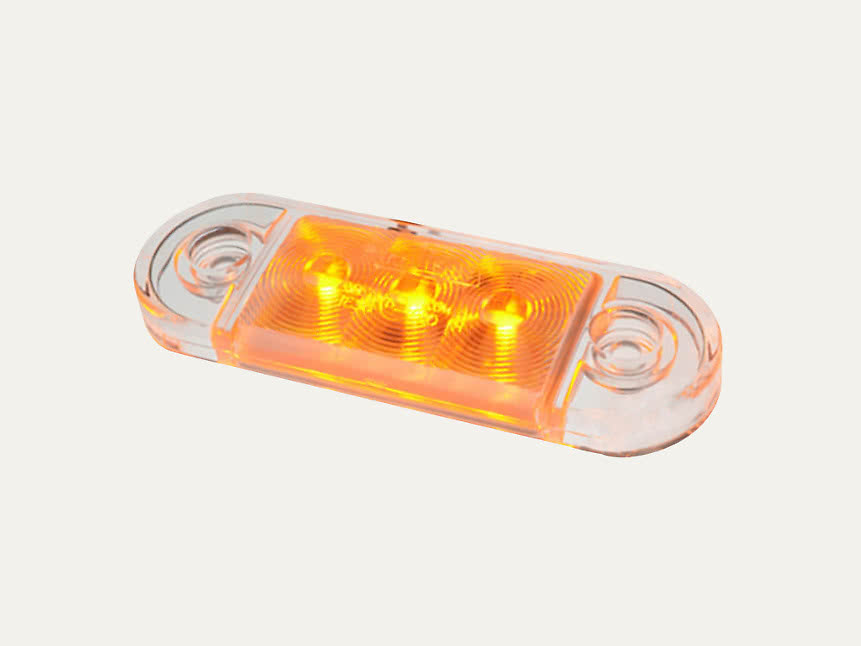 Position de feu LED orange, verre clair, câble de 2,5 m