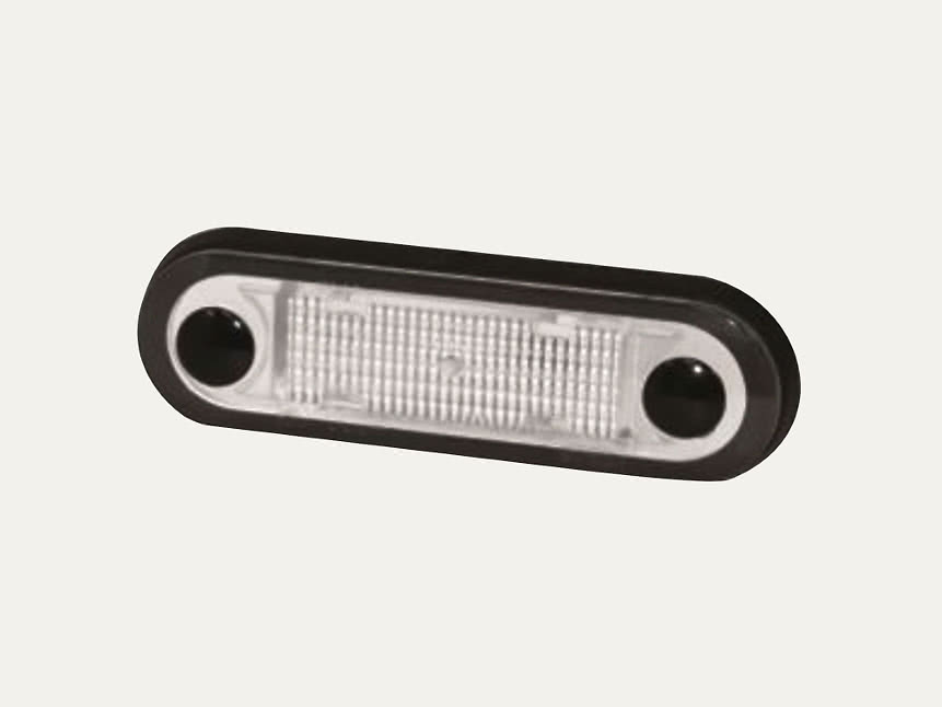 Feu de position latéral à LED Hella 8-28 V, verre clair, lueur jaune