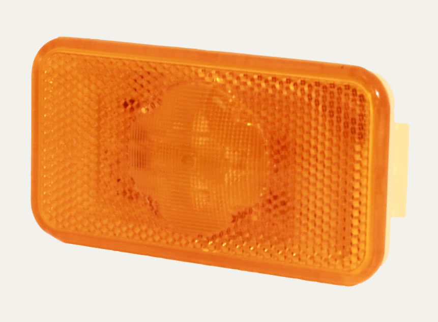 Side Marker Light Orange Snap Mount 4 Diodes