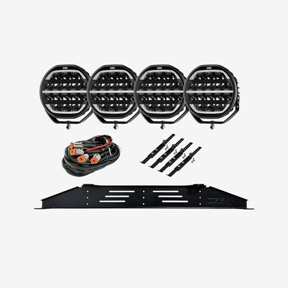 OZZ XR2 P7" Svart 4-Pack ExtraljusKit - För bil med radar