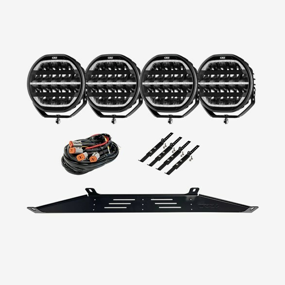 OZZ XR2 P9" Svart 4-Pack ExtraljusKit - För Bil Med Radar