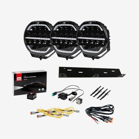 OZZ XR2 P7″ Black 3-Pack Driving Lights Kit - With Digital Lighting