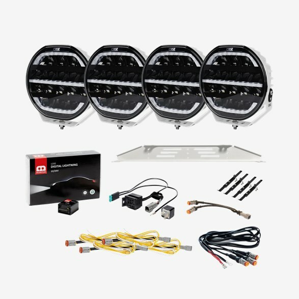 OZZ XR2 P7″ White 4-Pack Driving Lights Kit - For Car With Radar - With Digital Lighting
