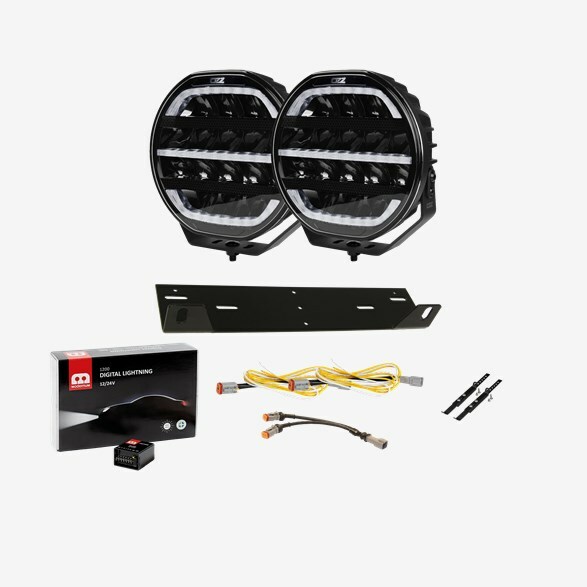 OZZ XR2 9″ Black 2-Pack Driving Lights Kit - With Digital Lighting