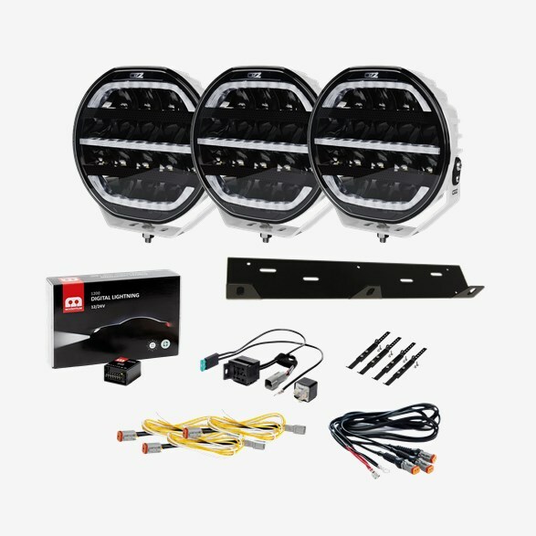 OZZ XR2 P9" Vit 3-Pack ExtraljusKit - Med Digital Lighting
