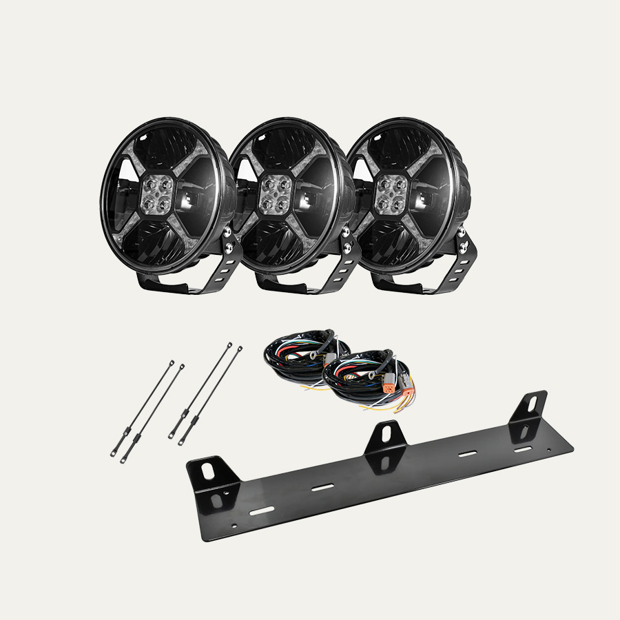 Nordeye Lights - Drive no.1 LED 3-pack extraljuskit med integrerat varningsljus