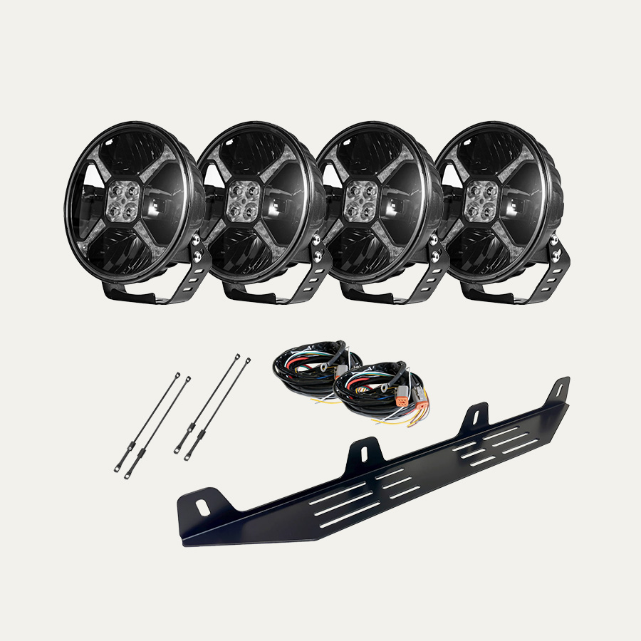 Nordeye lights - Drive no.1 LED 4-pack extraljuskit med integrerat varningsljus
