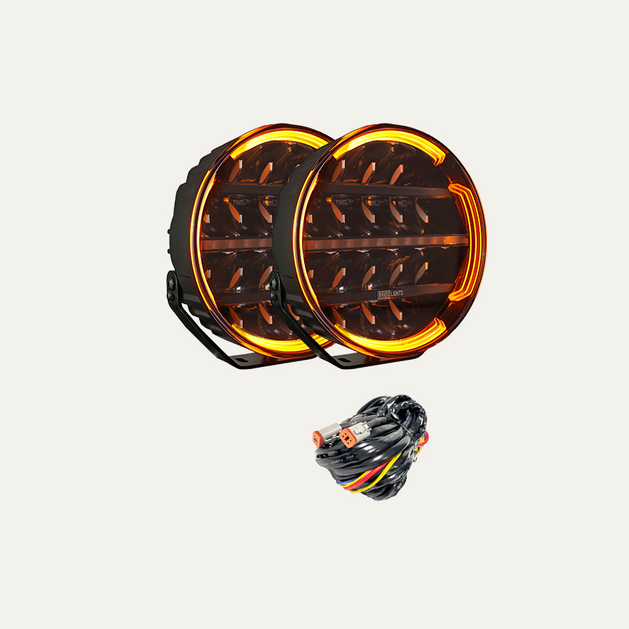 BriodLights Olympus 9" LED Driving Lights 2-Pack With Cable Kit